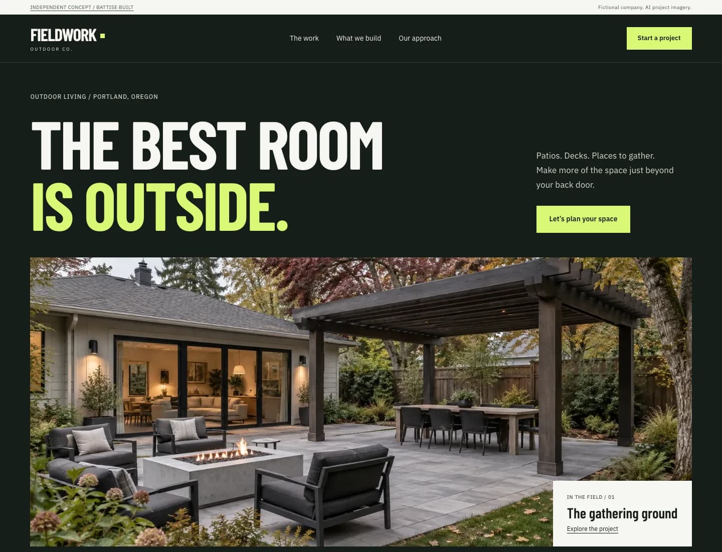 Fieldwork Outdoor Co. homepage on desktop