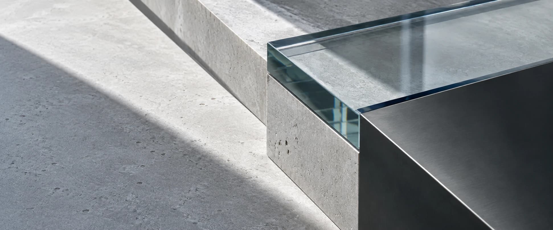 A study in concrete, glass, and light: distinct elements forming a considered whole.